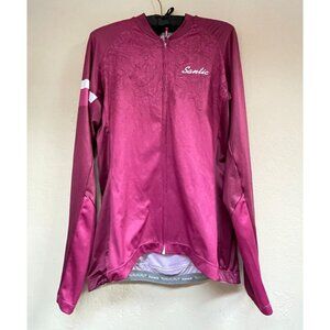 Santic Cycling For Freedom Women Large Full-Zip Long Sleeve Jersey Shirt Magenta